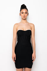 WHAT YOU NEED BANDAGE CORSET TOP MINI DRESS