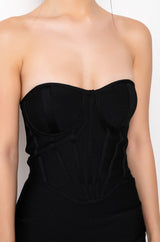 WHAT YOU NEED BANDAGE CORSET TOP MINI DRESS