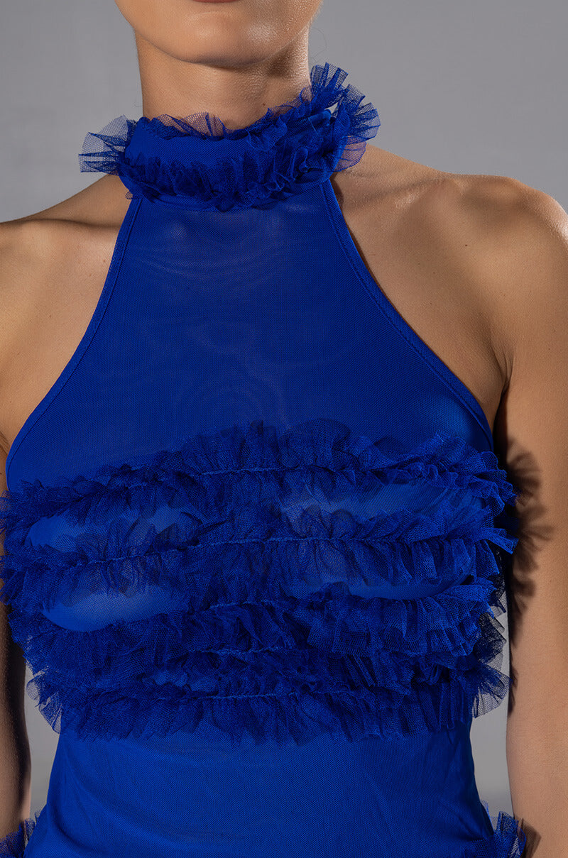 WHATEVER I SAY MESH TEXTURED MINI DRESS