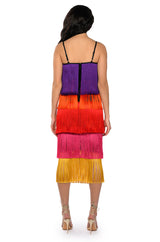 WHEN IN EUROPE TASSEL TIERED MAXI DRESS