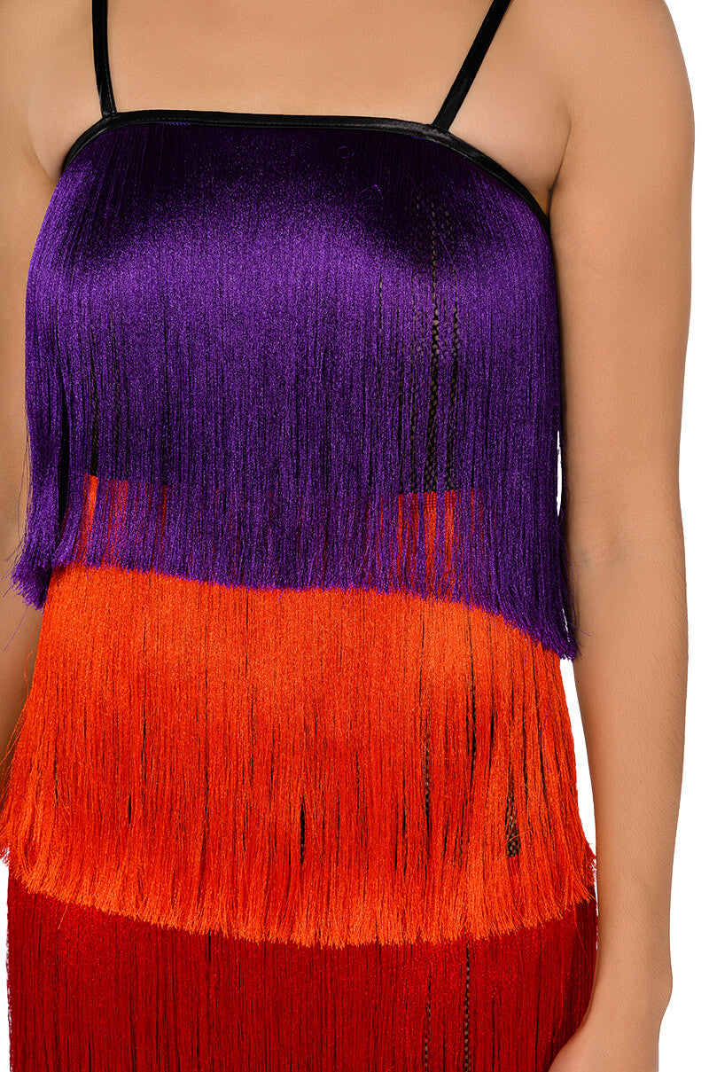 WHEN IN EUROPE TASSEL TIERED MAXI DRESS