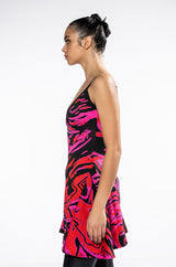 WHO NEEDS LOVE FIT AND FLARE MINI DRESS