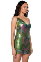 WILD CHILD COWL NECK CHAIN MAIL MINI DRESS