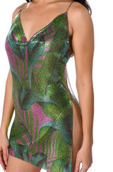 WILD CHILD COWL NECK CHAIN MAIL MINI DRESS