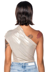 WILD CHILD METALLIC BODYSUIT IN GOLD