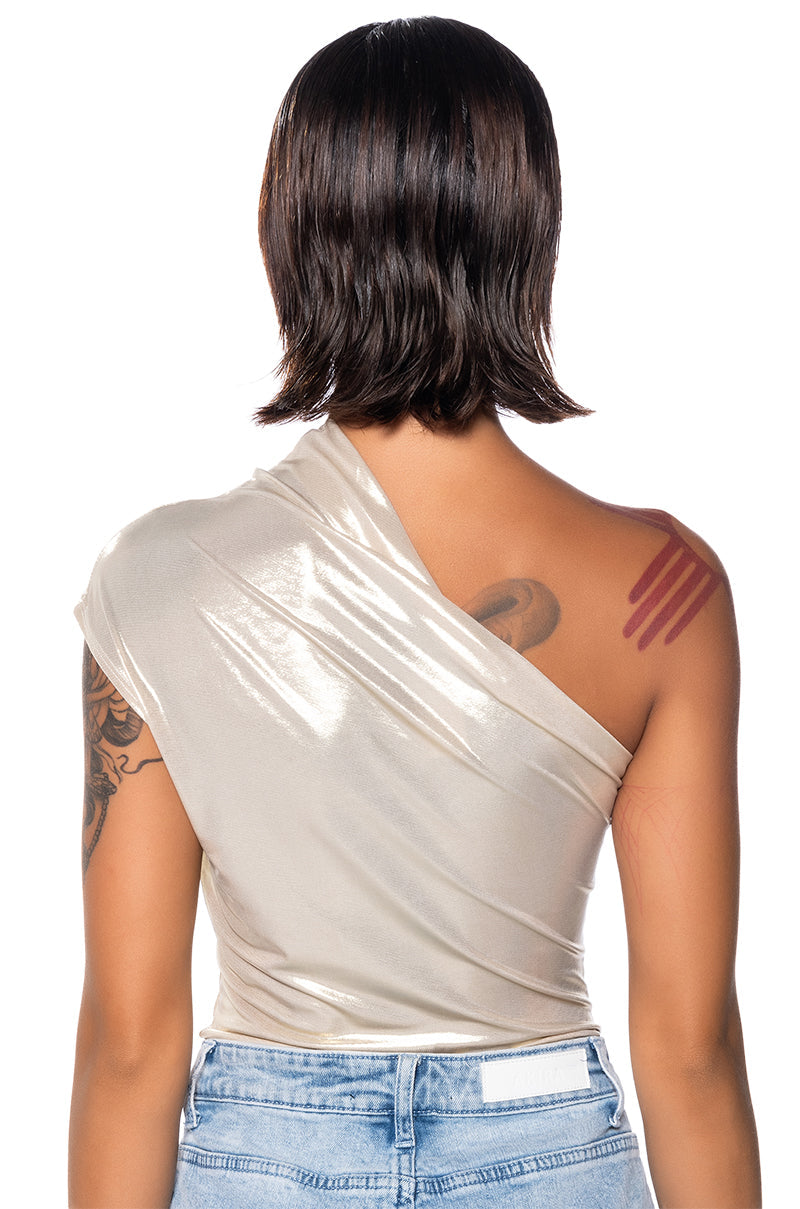 WILD CHILD METALLIC BODYSUIT IN GOLD
