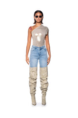 WILD CHILD METALLIC BODYSUIT IN GOLD