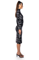 WILD NIGHTS EVERY NIGHT PRINTED MIDI DRESS