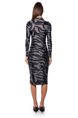 WILD NIGHTS EVERY NIGHT PRINTED MIDI DRESS