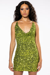 WILD SIDE SEQUIN HALTER NECK MINI DRESS