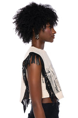 WILD WILD WEST FRINGE CROPPED TSHIRT