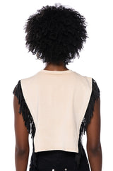 WILD WILD WEST FRINGE CROPPED TSHIRT