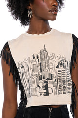 WILD WILD WEST FRINGE CROPPED TSHIRT