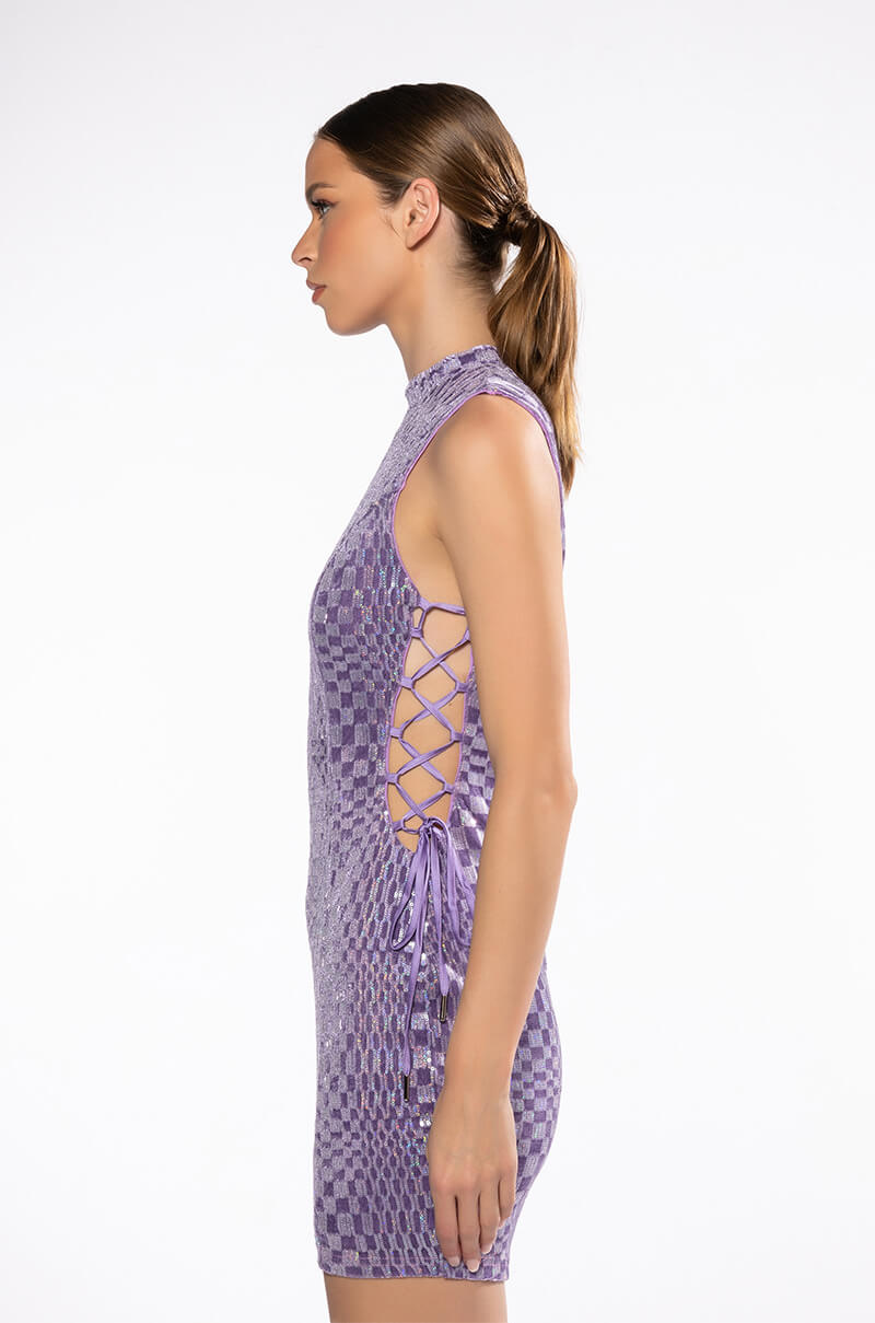 WILDEST DREAMS SIDE LACE UP MINI DRESS