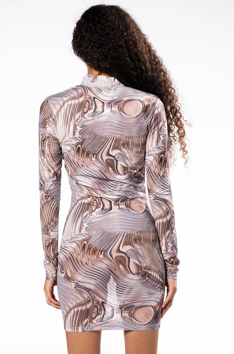 WILLOW MESH LONG SLEEVE MINI DRESS