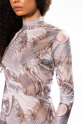 WILLOW MESH LONG SLEEVE MINI DRESS