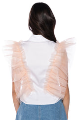 WINGIN IT RUFFLE BUTTON DOWN