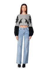 WISH YOU WELL LONG SLEEVE EMBROIDERED SWEATER