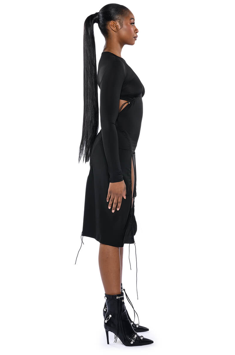 WISH YOU WERE OPEN BACK MINI DRESS