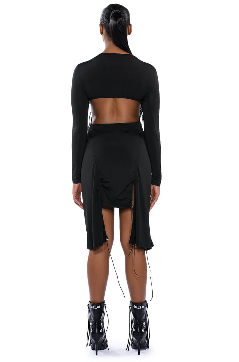 WISH YOU WERE OPEN BACK MINI DRESS