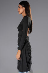 WISH YOU WERE OPEN BACK MINI DRESS
