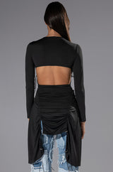 WISH YOU WERE OPEN BACK MINI DRESS