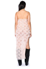 WISHLIST MESH TEXTURED MAXI DRESS