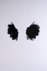 WITH LOVE STATEMENT FLOWER STUD EARRING IN BLACK