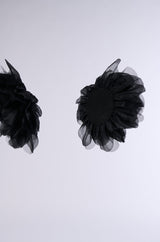 WITH LOVE STATEMENT FLOWER STUD EARRING IN BLACK