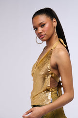 WONT STOP MOVIN CHAINMAIL HALTER TOP