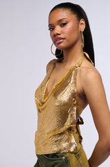 WONT STOP MOVIN CHAINMAIL HALTER TOP