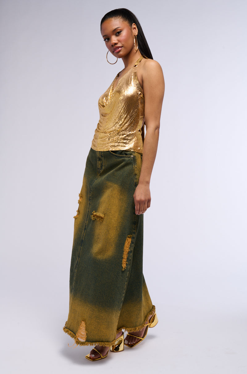 WONT STOP MOVIN CHAINMAIL HALTER TOP