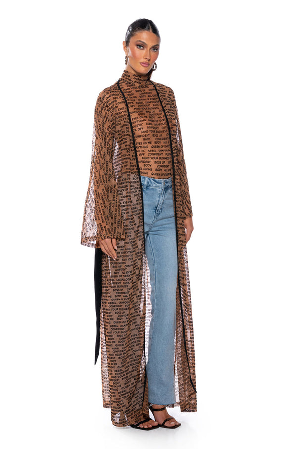 WORD OF MOUTH SHEER DUSTER