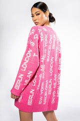 WORLD TRAVELER OVERSIZED SWEATER DRESS