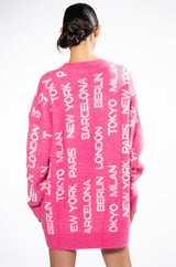 WORLD TRAVELER OVERSIZED SWEATER DRESS