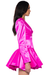 WREN LONG SLEEVE FIT AND FLARE MINI DRESS