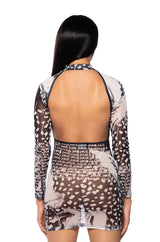 WRITTEN UNDER THE STARS MESH MINI DRESS