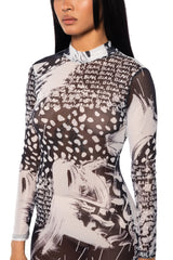 WRITTEN UNDER THE STARS MESH MINI DRESS