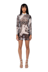 WRITTEN UNDER THE STARS MESH MINI DRESS
