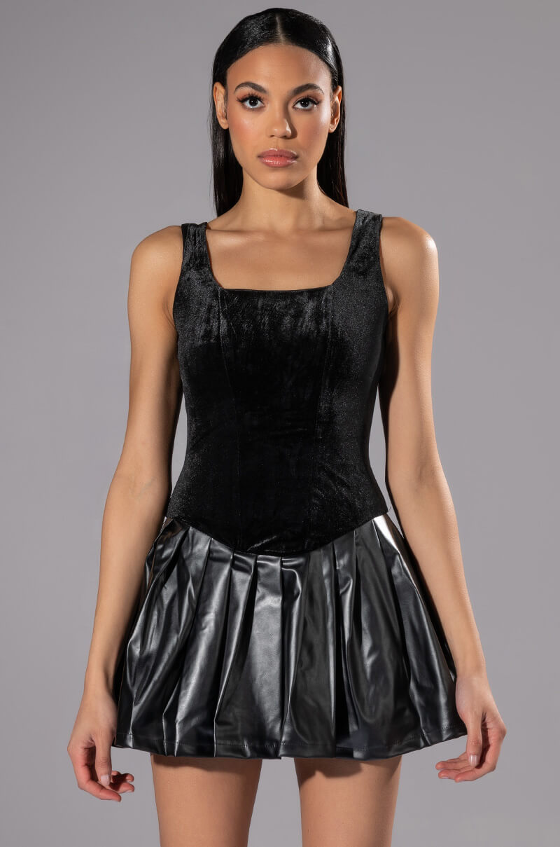 WRONG DECISIONS PLEATED MINI DRESS