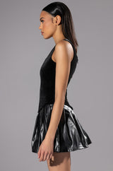 WRONG DECISIONS PLEATED MINI DRESS