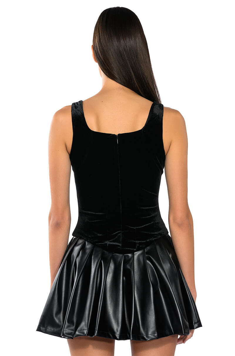 WRONG DECISIONS PLEATED MINI DRESS