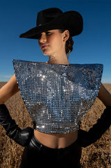 XENA STUDDED HARNESS BLOUSE