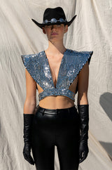 XENA STUDDED HARNESS BLOUSE