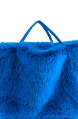YETI LARGE FAUX FUR TOTE IN BLUE