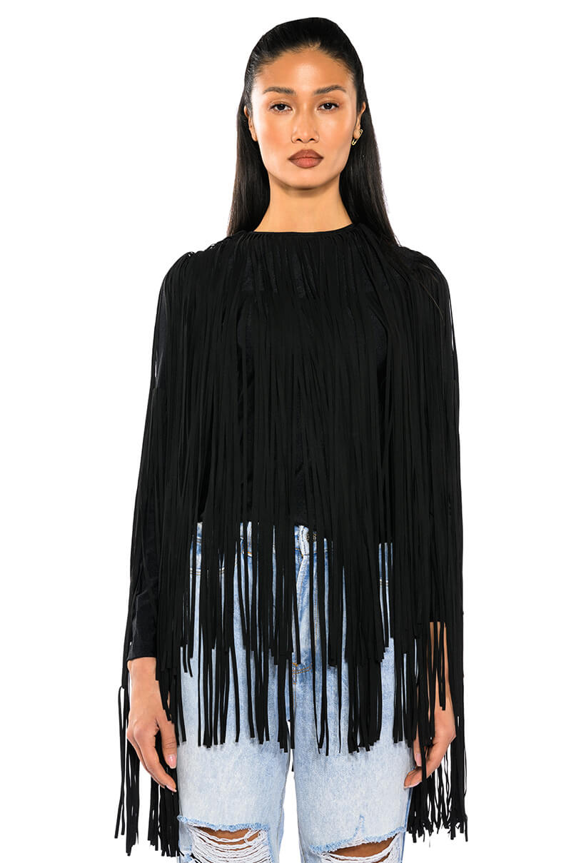 YOU ARE TROUBLE SLEEVELESS STATEMENT TOP