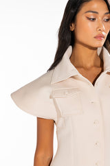 YOU BETTER WORK BUTTON DOWN DRESS