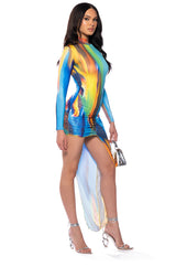 YOU NEVER KNOW FITTED ASYMMETRICAL MINI DRESS