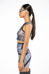 YOU THOUGHT WRONG PRINTED MESH SKIRT AND TOP SET