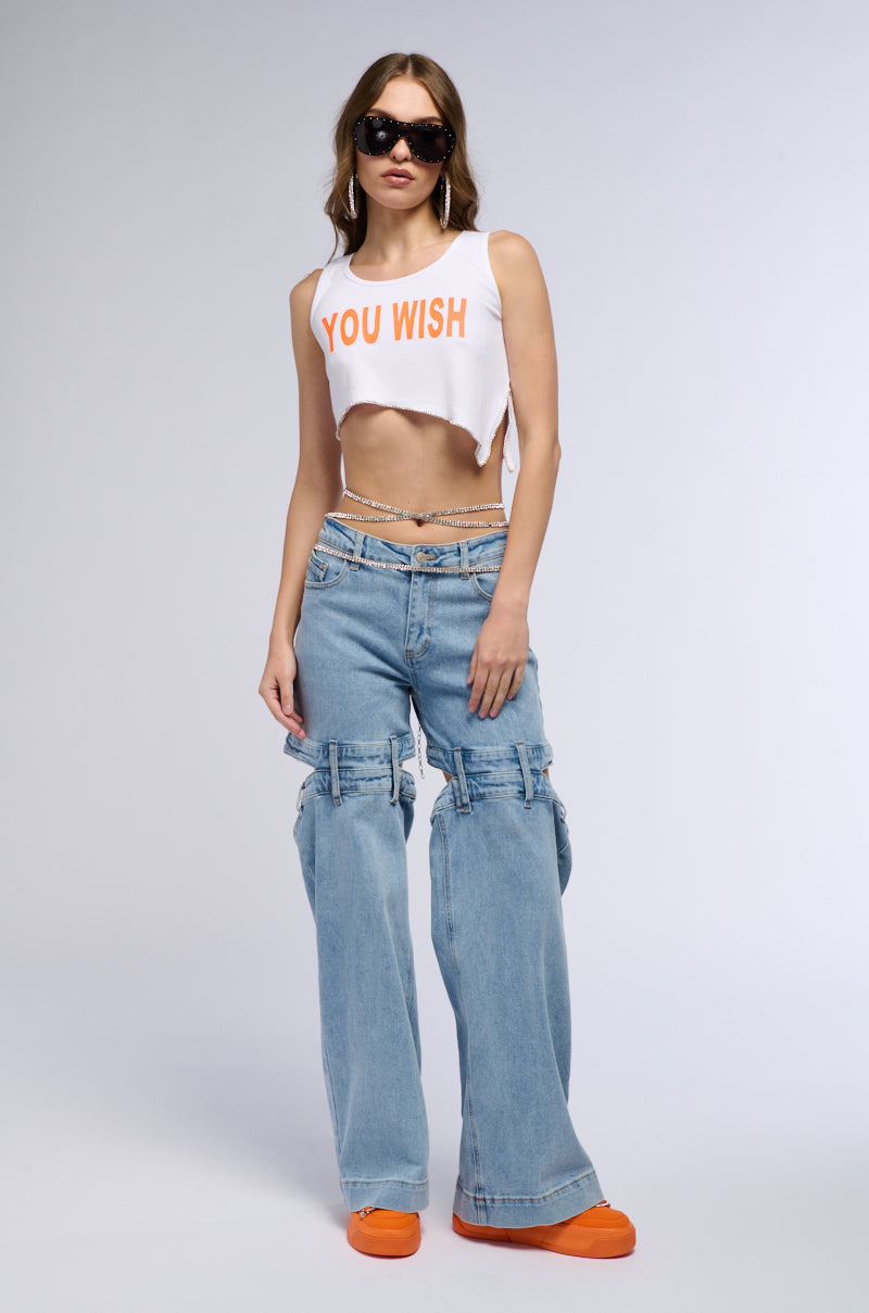 YOU WISH BABE SLEEVELESS RIB KNIT TANK